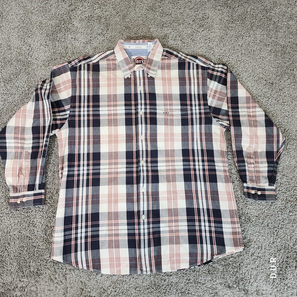 Larro Shirt Mens XL Multicolor Plaid Long Sleeve Western Rodeo Button Down - Picture 8 of 12